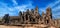 Ancient Khmer architecture. Panorama view of Bayon temple at Angkor Wat complex, Siem Reap, Cambodia