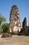 Ancient Khmer prang on the ruins of the Buddhist temple of Wat Phra Pai Luang, Sukhothai, Thailand