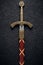 Ancient knightly sword of the era of the Crusades in the Middle Ages