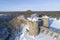 Ancient Koporskaya fortress in February landscape (aerial view). Koporye