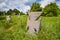 Ancient kozak cemetery with tombs and stone crosses of unknown warrior heroes of Bohdan Khmelnytsky rebellion