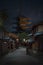 Ancient Kyoto buildings by starlight