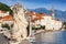 Ancient lion statue in Perast town