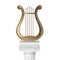 Ancient lyre on pillar 3d rendering