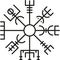 Ancient magical sign Scandinavian mythology runic compass vector illustration
