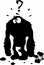Ancient man, Neanderthal. Bigfoot, black outline. Vector illustration.