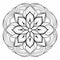 Ancient Mandala Flower Coloring Page - Clean And Serene Line Art