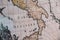 Ancient map of the Mediterranean Sea of Italy
