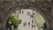 Ancient marble relief on Arch of Septimius Severus at Roman Forum, slow motion