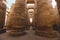 Ancient Massive Columns of Karnak Temple Complex in the Great Hypostyle Hall in the Precinct of Amun-Re