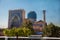 Ancient mausoleum, decorated with mosaics, Gur-Emir, Amir Temur in Samarkand, Uzbekistan, in summer. 30.04.2019