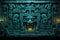 Ancient Mayan carvings of ethereal and mythical fi