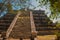 Ancient Mayan pyramid with steps. The old ruined city of the Maya. Chichen-Itza, Mexico. Yucatan