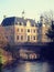 Ancient medieval stone fortress surrounded by water channel, castle Ruurlo, Netherlands, Europe