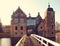 Ancient medieval stone fortress surrounded by water channel, castle Ruurlo, Netherlands, Europe