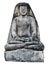 Ancient meditation Buddha Statue with wall