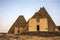 Ancient Meroe pyramids in a desert in remote Sudan