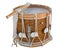 Ancient military drum on white