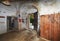 Ancient millstone of a peasant farm and various tools