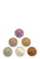 Ancient minerals - Clay of several colorsclay powder and mud mask for spa, beauty concept crop on white background