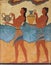 Ancient minoan fresco from Knossos, Crete