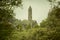 Ancient monastery in Glendalough, Wicklow Mountains of Ireland - travel photography. Stone monastic Church of Saint Kevin.