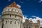 Ancient monuments of Pisa against the blue sky