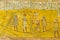 Ancient mural of an egyptian boat in the interior of a tomb in t