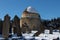 Ancient muslim graveyard. Ancient historical mausoleums complex of the 16th century. Shamakhi, Azerbaijan.