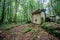 Ancient mysterious megalithic construction dolmen in Abkhazian forest