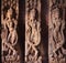 Ancient Nepalese wooden carving with Apsaras in Patan, Nepal