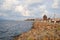 Ancient Nessebar. Bulgaria. View of the Old Town. Background Nessebar