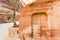 Ancient niche in wall of Siq gorge, Petra,