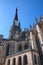 Ancient Notre Dame de Rouen. Medieval gothic catholic cathedral. Central spire hidden by scaffold. Rouen, Normandy, France