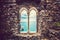 Ancient old window with sea view. Porto Venere, Italy