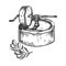 Ancient olive oil press engraving vector