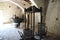 Ancient olive oil production machinery, stone mill and mechanical press