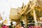 Ancient ordination hall or antique ubosot for thai travelers people travel visit and respect praying blessing wish buddha statue