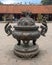 Ancient ornate bronze cauldron in the fourth courtyard of the Temple of Literature, Hanoi, Vietnam