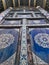 Ancient ornate temple door, buddhist art, thailand