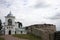 Ancient orthodox cathedral and remains of ancient fortress