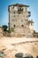 Ancient Ouranoupolis Tower on Athos peninsula in Halkidiki, Greece