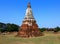 Ancient pagoda at historic site in Ayuttaya province,Thailan