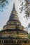 Ancient pagoda at Wat Umong Suan Puthatham, a 700-year-old Buddhist temple in Chiang Mai, Thailand. Wat Umong is famous Buddhist t