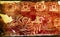 Ancient Painting Drinking Tequila Mural Wall Teotihuacan Mexico City