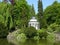 Ancient pavilion in a park scenery