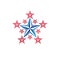 Ancient pentagonal Star emblem, the best. Heraldic vector design