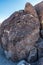 Ancient petroglyph rock carved symbols in desert