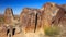 Ancient Petroglyphs at Three Rivers Petroglyph site in New Mexico, USA.