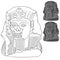 Ancient pharaoh statue of a skull. Set of vector isolated objects. EPS10